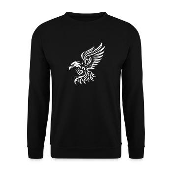 Fusion Weißer Stammesadler - Unisex Pullover - Schwarz - Vorne - Alina (178cm) & Michal (187cm)