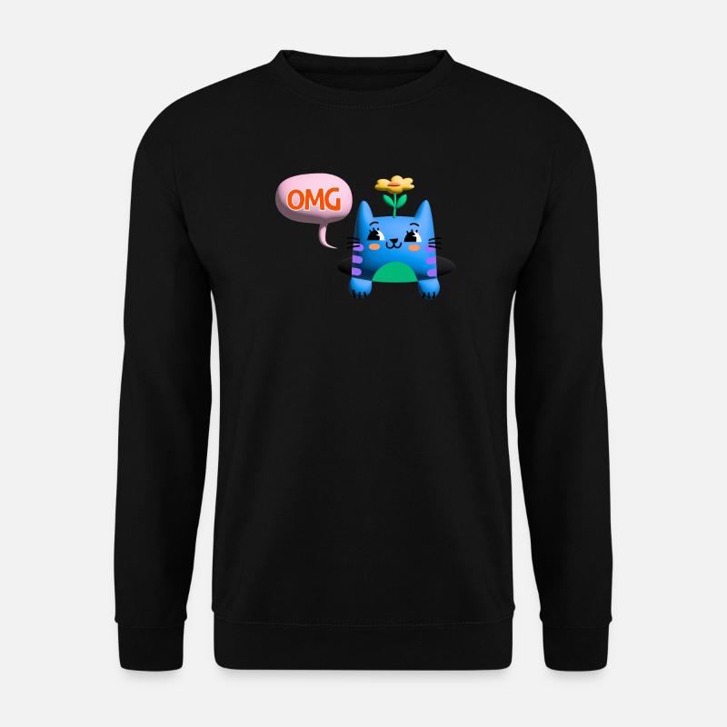 OMG Cat cute 3d bubble - Unisex Pullover - Schwarz