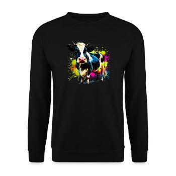 Vache - Sweat-shirt Unisexe - noir - Devant - Alina (178cm) & Michal (187cm)