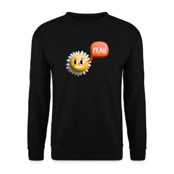 sonne yeah 3d - Unisex Pullover - Schwarz - Vorne - Alina (178cm) & Michal (187cm)
