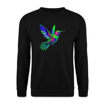 Hummingbird - Unisex Sweatshirt - black - Front - Alina (178cm) & Michal (187cm)
