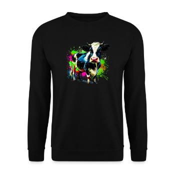 Vache - Sweat-shirt Unisexe - noir - Devant - Alina (178cm) & Michal (187cm)