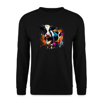 Vache - Sweat-shirt Unisexe - noir - Devant - Alina (178cm) & Michal (187cm)
