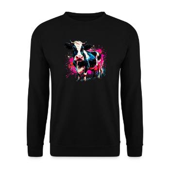 Vache - Sweat-shirt Unisexe - noir - Devant - Alina (178cm) & Michal (187cm)