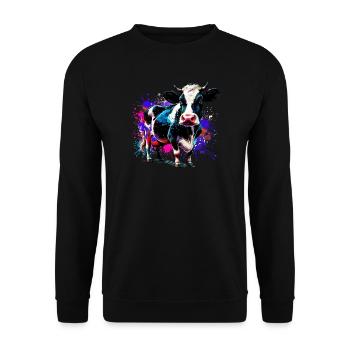 Vache - Sweat-shirt Unisexe - noir - Devant - Alina (178cm) & Michal (187cm)