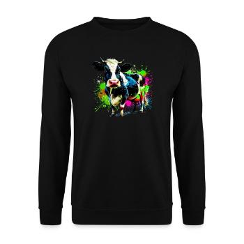 Vache - Sweat-shirt Unisexe - noir - Devant - Alina (178cm) & Michal (187cm)