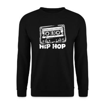 Hip Hop Kassette - retro oldschool vibes - Unisex Pullover - Schwarz - Vorne - Alina (178cm) & Michal (187cm)