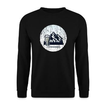 Paysage de montagne avec verre à bière - Sweat-shirt Unisexe - noir - Devant - Alina (178cm) & Michal (187cm)