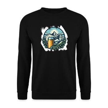 Mountaineering and beer enjoyment - Unisex Sweatshirt - black - Front - Alina (178cm) & Michal (187cm)