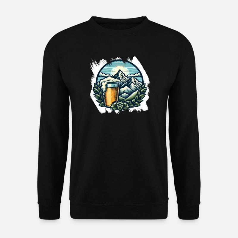 Bergsteigen und Bier Genuss - Unisex Pullover - Schwarz