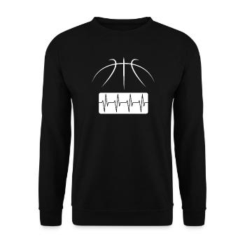 Basketball Lines as a Heartbeat - Streetball Logo - Unisex Sweatshirt - black - Front - Alina (178cm) & Michal (187cm)