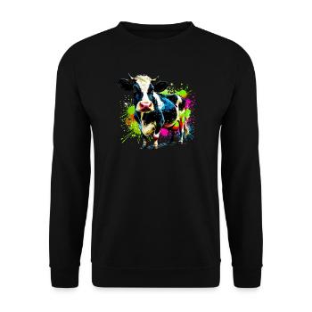 Vache - Sweat-shirt Unisexe - noir - Devant - Alina (178cm) & Michal (187cm)