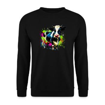 Vache - Sweat-shirt Unisexe - noir - Devant - Alina (178cm) & Michal (187cm)