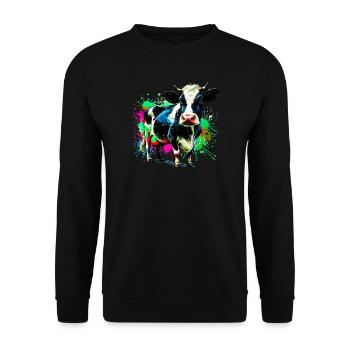 Vache - Sweat-shirt Unisexe - noir - Devant - Alina (178cm) & Michal (187cm)