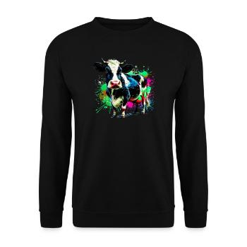 Vache - Sweat-shirt Unisexe - noir - Devant - Alina (178cm) & Michal (187cm)