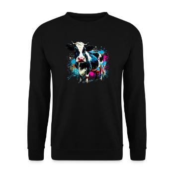 Vache - Sweat-shirt Unisexe - noir - Devant - Alina (178cm) & Michal (187cm)