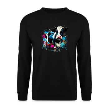 Vache - Sweat-shirt Unisexe - noir - Devant - Alina (178cm) & Michal (187cm)