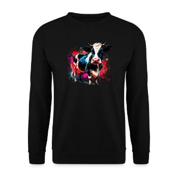 Vache - Sweat-shirt Unisexe - noir - Devant - Alina (178cm) & Michal (187cm)