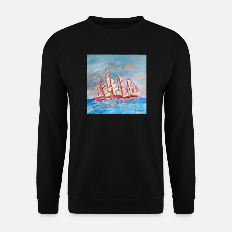 Farbige Segelregatten - Unisex Pullover - Schwarz