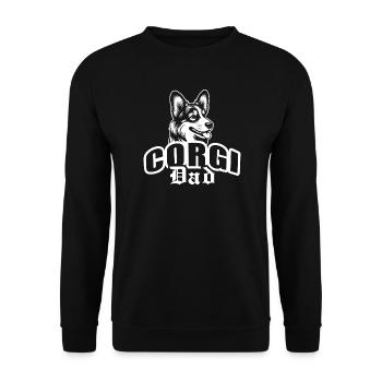 "Corgi Dad" with dog head - Unisex Sweatshirt - black - Front - Alina (178cm) & Michal (187cm)