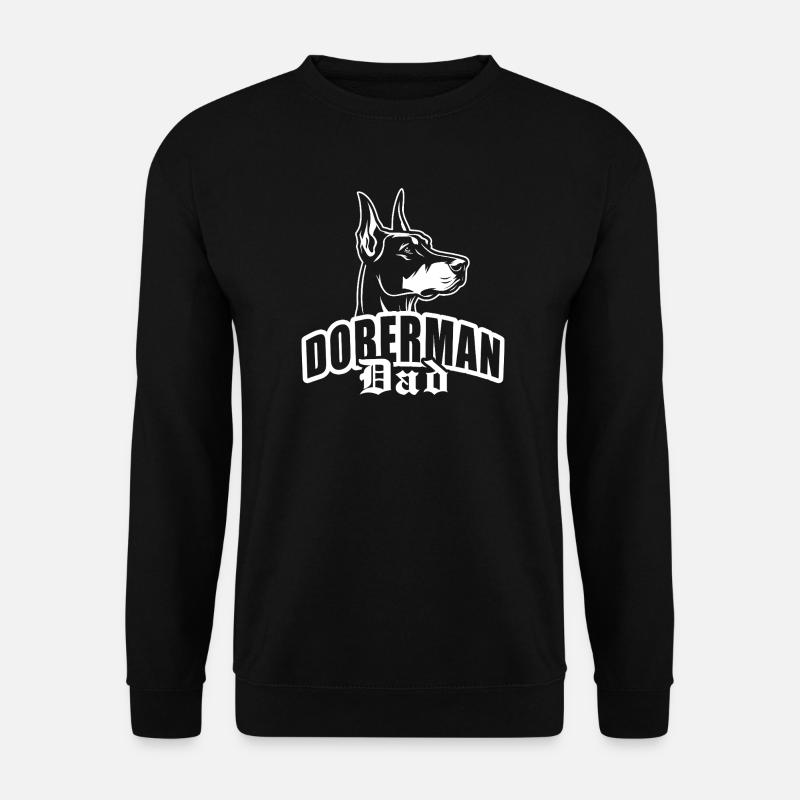 "Doberman Dad" mit Hundekopf - Unisex Pullover - Schwarz