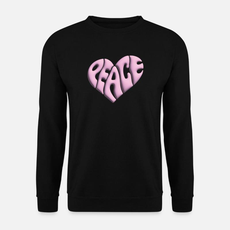 Peace Herz 3d pink - Unisex Pullover - Schwarz