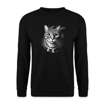 Cute cat from above in photorealistic style - Unisex Sweatshirt - black - Front - Alina (178cm) & Michal (187cm)