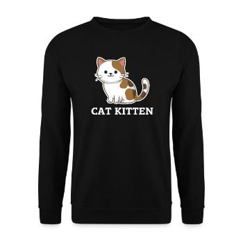Adorable Cat Kitten - Unisex Sweatshirt - black - Front - Alina (178cm) & Michal (187cm)