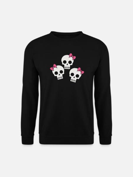 Crâne mignon avec des arcs - Unisex sweater - sort