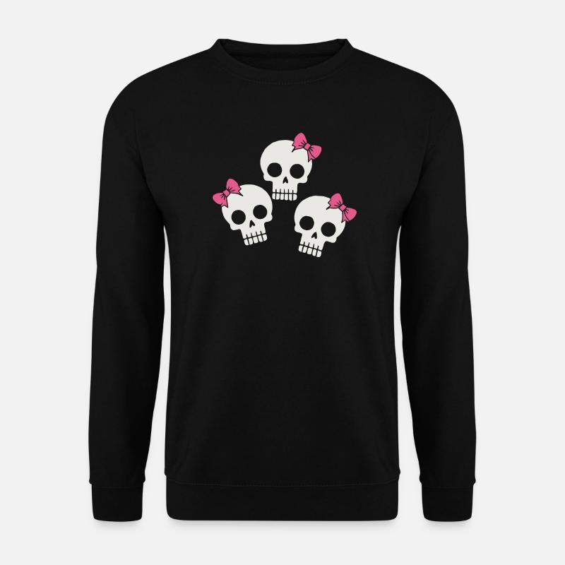 Cute Skull with Bows - Unisex Sweatshirt - black