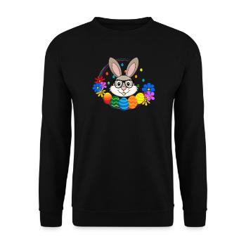 Ostern Osterhase Hase - Unisex Pullover - Schwarz - Vorne - Alina (178cm) & Michal (187cm)