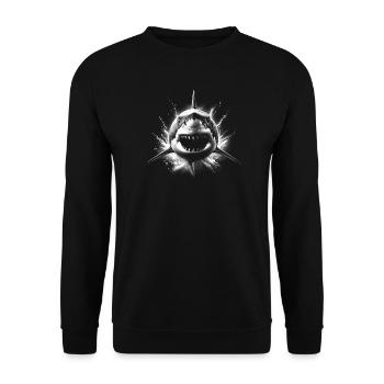 Cool shark with water splashes - Unisex Sweatshirt - black - Front - Alina (178cm) & Michal (187cm)