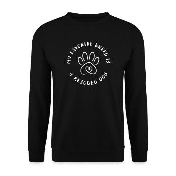 Race préférée ? Chien sauvé ! - Sweat-shirt Unisexe - noir - Devant - Alina (178cm) & Michal (187cm)