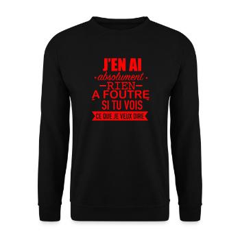 J' en ai Absolument rien à foutre - Sweat-shirt Unisexe - noir - Devant - Alina (178cm) & Michal (187cm)