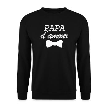 fêtes des pères cadeau fête des pères - Sweat-shirt Unisexe - noir - Devant - Alina (178cm) & Michal (187cm)
