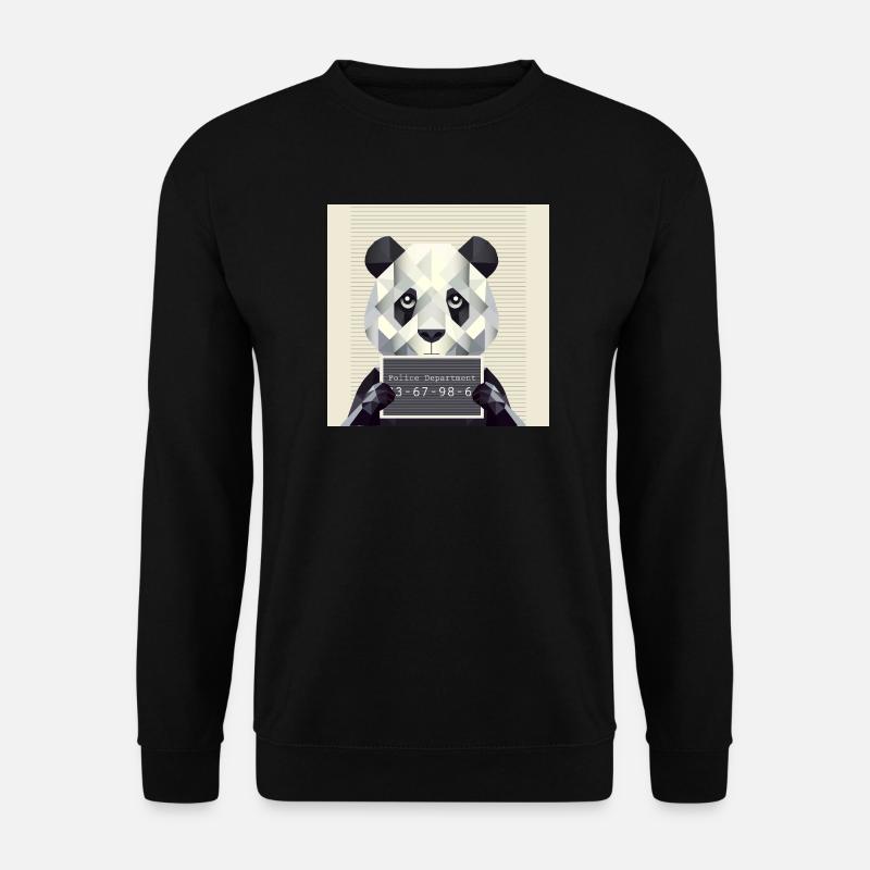 Panda Mugshot – Caught with animals! - Unisex Sweatshirt - black