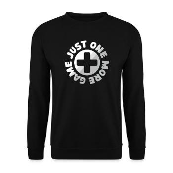 Gamer Logo - Just one more Game - Unisex Sweatshirt - black - Front - Alina (178cm) & Michal (187cm)