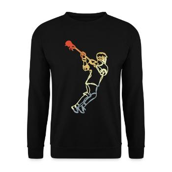 Lacrosse Player Retro - Unisex Sweatshirt - black - Front - Alina (178cm) & Michal (187cm)