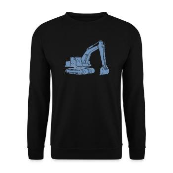 Excavator Silhouette Construction Equipment Operator Civil Engineering - Unisex Sweatshirt - black - Front - Alina (178cm) & Michal (187cm)