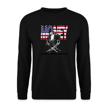 Money rules the world - Unisex Sweatshirt - black - Front - Alina (178cm) & Michal (187cm)