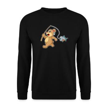 Pêche au poisson pêcheur à l’ours - Sweat-shirt Unisexe - noir - Devant - Alina (178cm) & Michal (187cm)