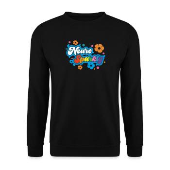 Neuro Sparkly Flower Rainbow Typography - Unisex Sweatshirt - black - Front - Alina (178cm) & Michal (187cm)