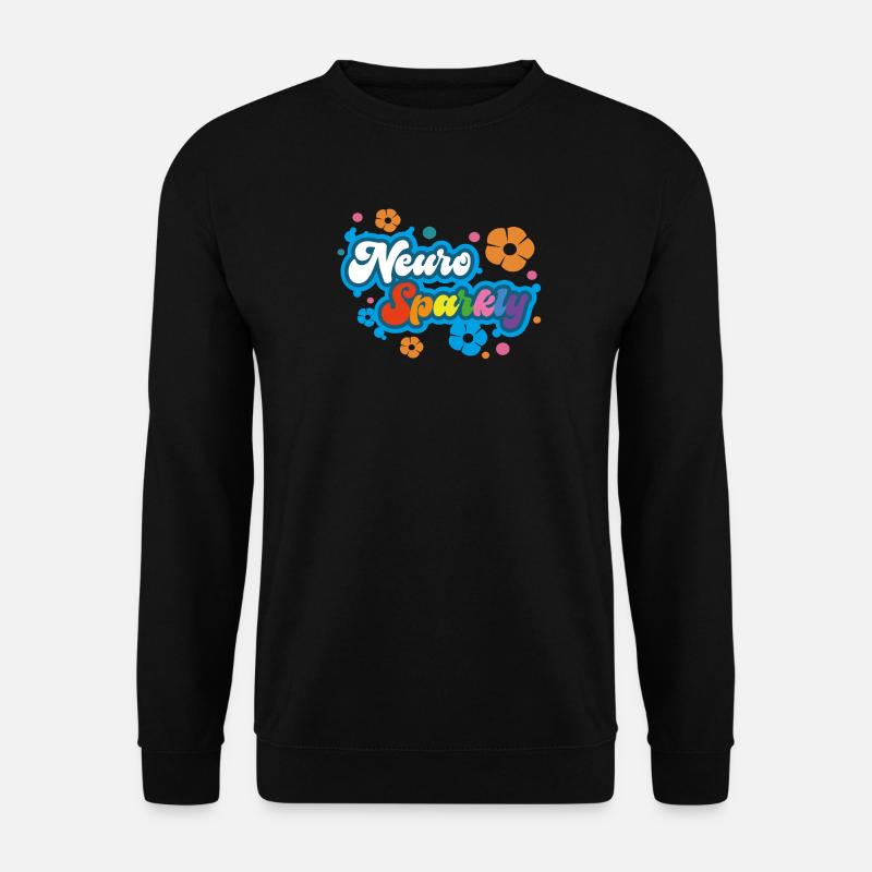 Neuro Sparkly Blume Regenbogen Typografie - Unisex Pullover - Schwarz