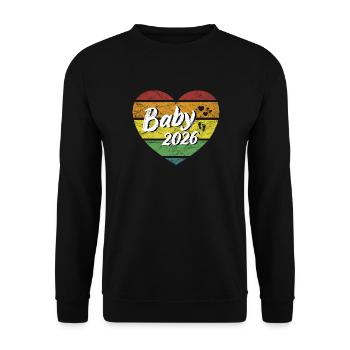 Bébé 2026 nouveau-né grossesse rétro - Sweat-shirt Unisexe - noir - Devant - Alina (178cm) & Michal (187cm)