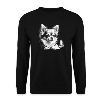 Chihuahua mignon dans la pose allongée - Sweat-shirt Unisexe - noir - Devant - Alina (178cm) & Michal (187cm)