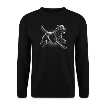 Labrador courant joyeux dans le style de dessin - Sweat-shirt Unisexe - noir - Devant - Alina (178cm) & Michal (187cm)