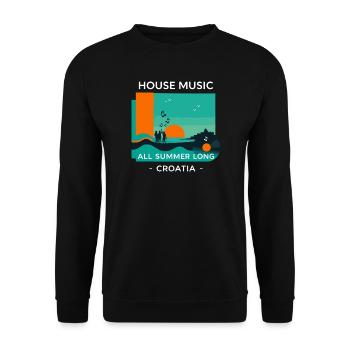 Croatie House Music - Sweat-shirt Unisexe - noir - Devant - Alina (178cm) & Michal (187cm)
