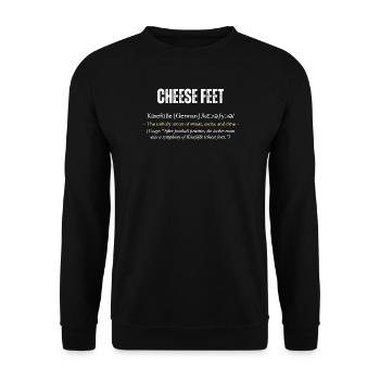 Définition de « Cheese Feet » avec - Sweat-shirt Unisexe - noir - Devant - Alina (178cm) & Michal (187cm)