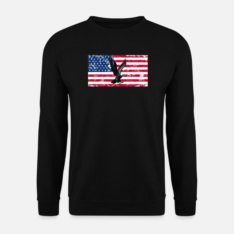 Liberty Eagle over US flag - Unisex Sweatshirt - black
