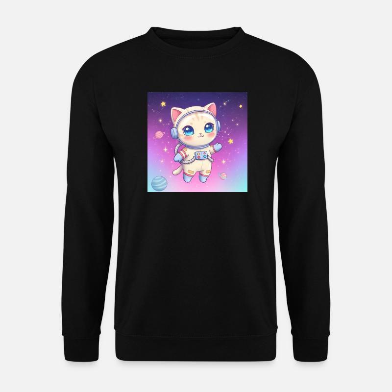 Astronaut Kätzchen - Unisex Pullover - Schwarz